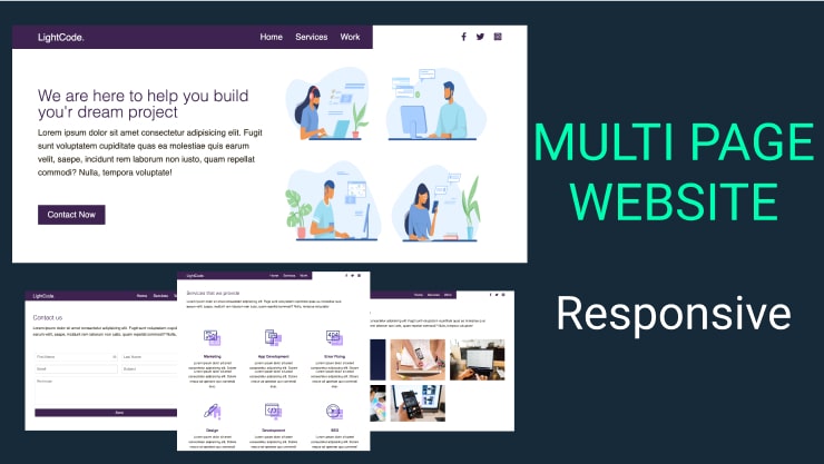 Responsive Multi Page Full Website Using HTML and CSS