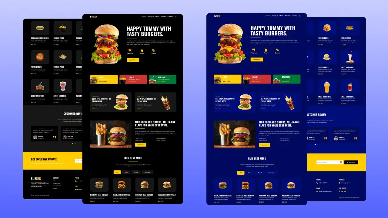 Tailwind CSS Build and Deploy a Fully Responsive Burger Website using Tailwind CSS-2023